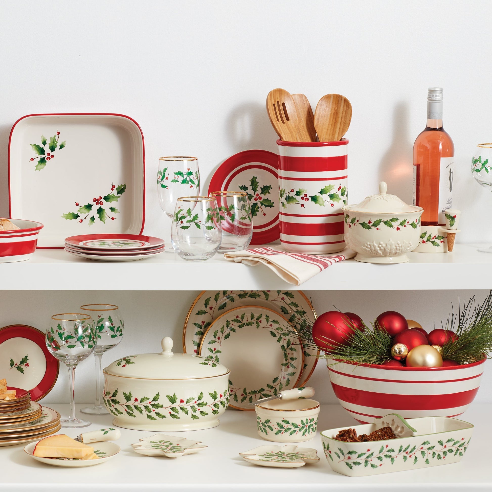 Holiday Stemless Wine Glasses, Set of 4