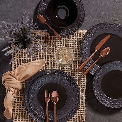 Chelse Muse Fleur Black All-Purpose Bowls, Set of 4