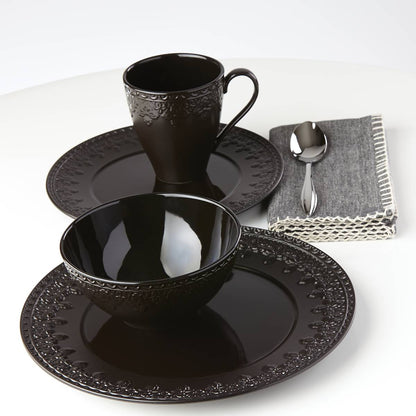 Chelse Muse Fleur Black All-Purpose Bowls, Set of 4