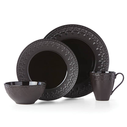 Chelse Muse Fleur Black All-Purpose Bowls, Set of 4