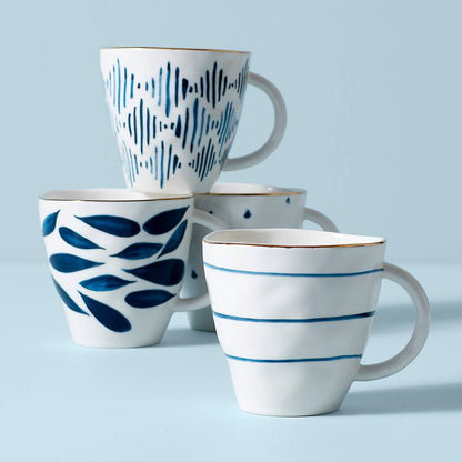Blue Bay Dessert Mugs, Set of 4