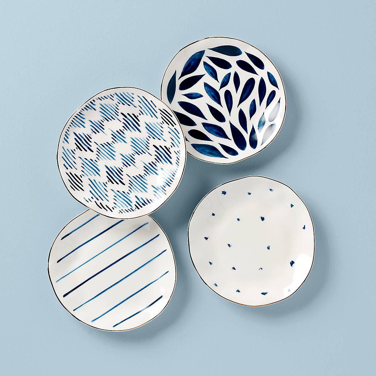 Blue Bay Tidbit Plates, Set of 4