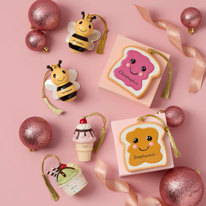 Personalized Ice Cream 2-Piece Ornament Set