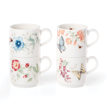Butterfly Meadow 4-Piece Stacking Mug Set