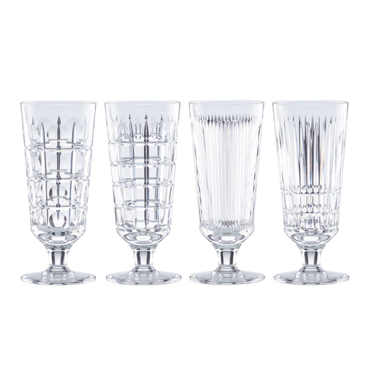 New Vintage Crystal Iced Beverage Glasses, Set of 4