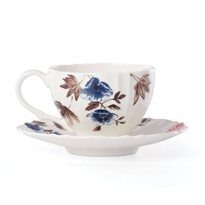 Sprig & Vine White Teacup & Saucer