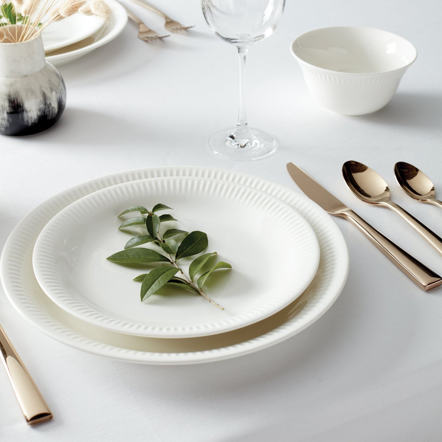Profile White Dinner Plates, Set of 4