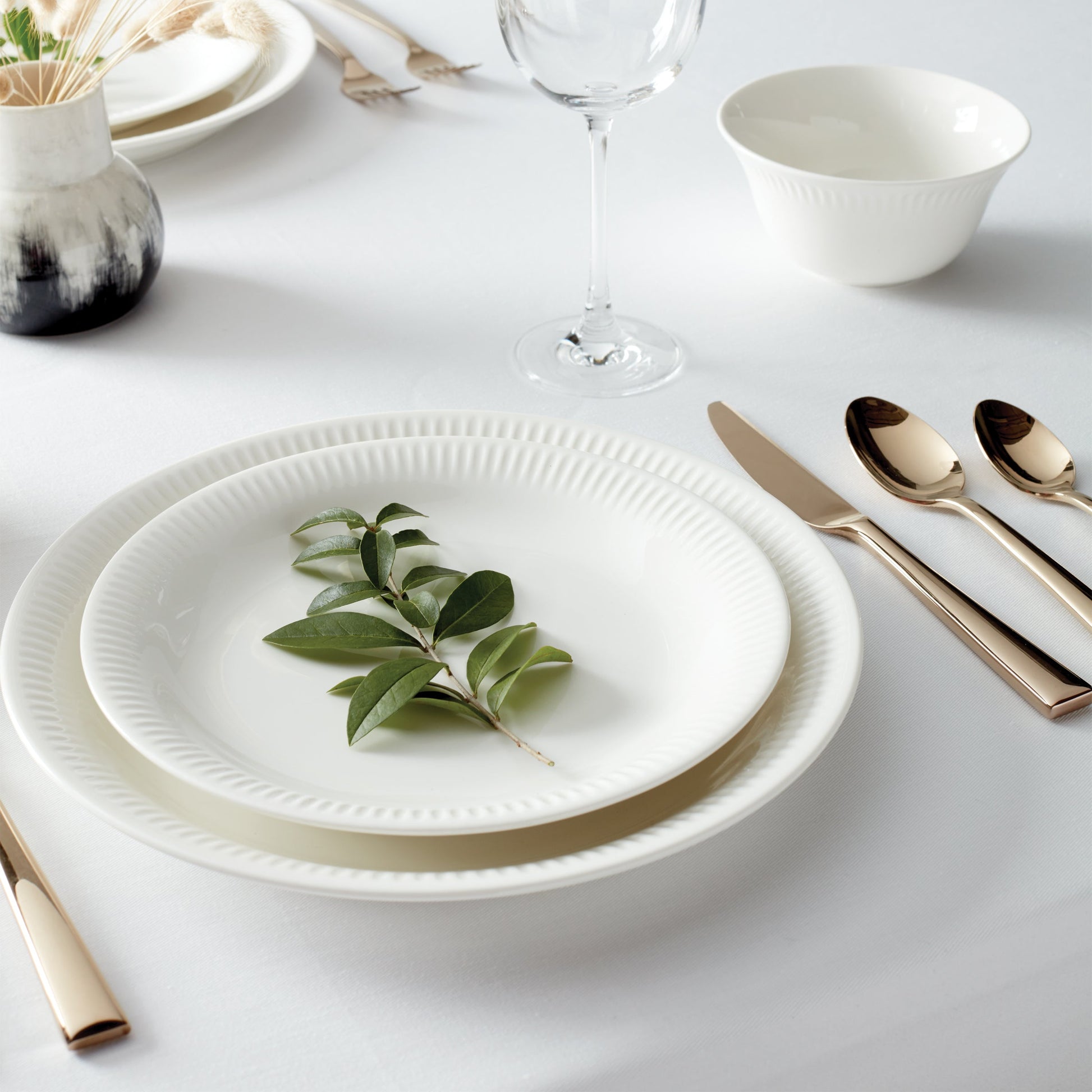 Profile White Dinner Plates, Set of 4
