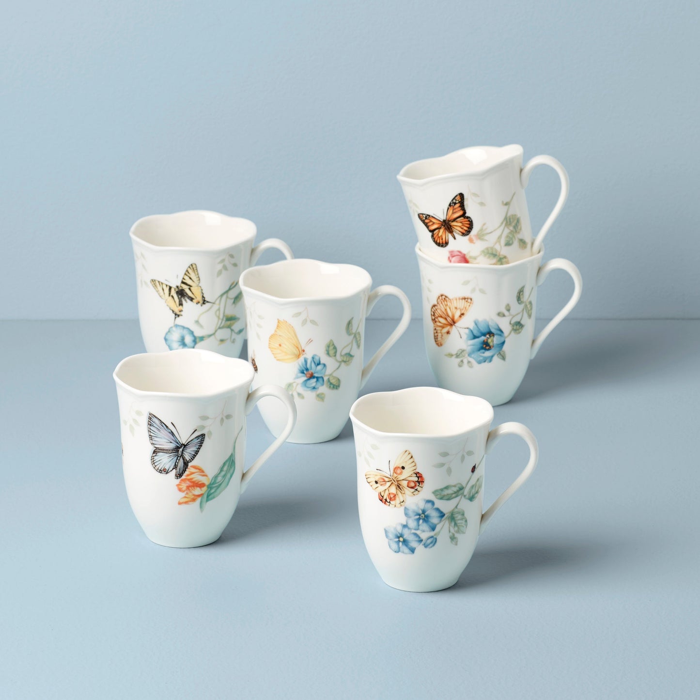 Butterfly Meadow Mugs, Set of 6