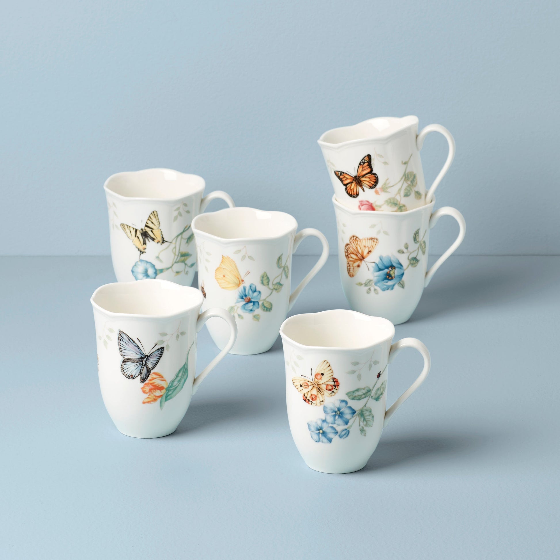 Butterfly Meadow Mugs, Set of 6