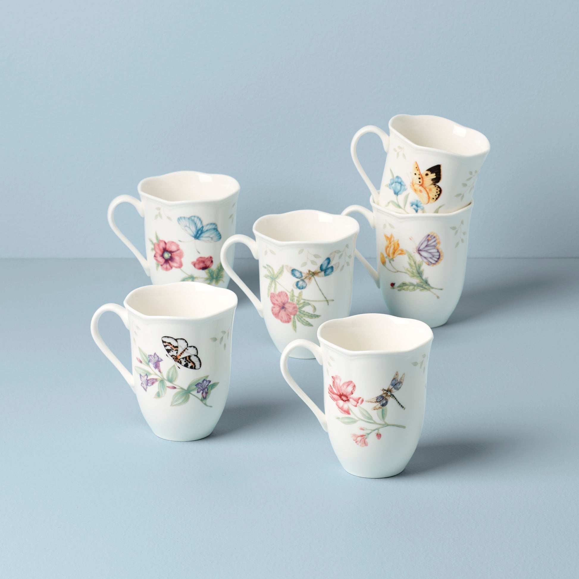 Butterfly Meadow Mugs, Set of 6