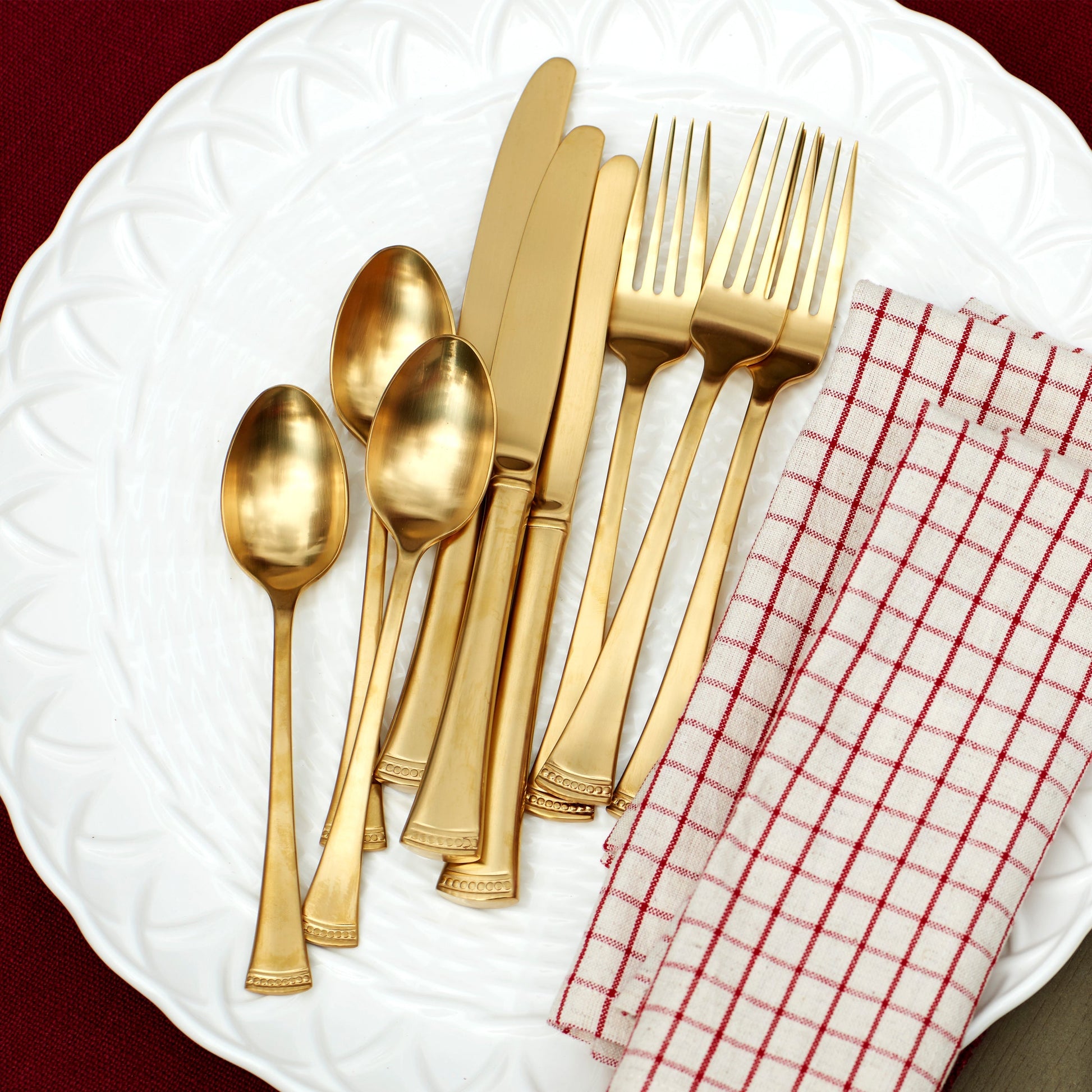 Portola Gold Satin 20-Piece Flatware Set