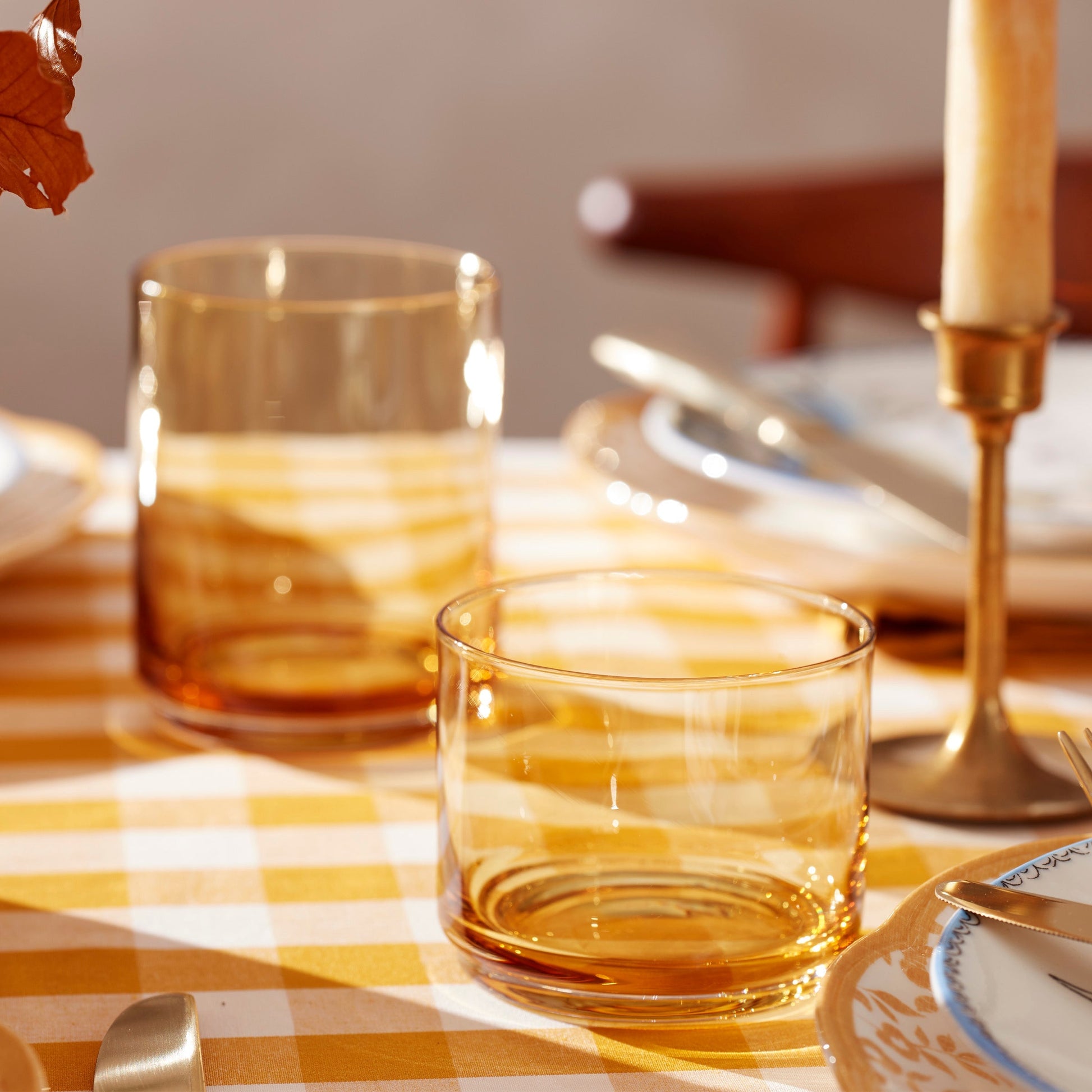 Tuscany Classics Stackable Amber Tall Glasses, Set of 4