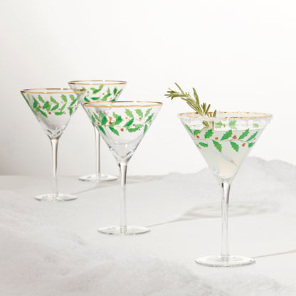 Holiday Martini Glasses, Set of 4
