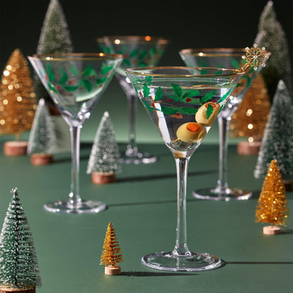 Holiday Martini Glasses, Set of 4