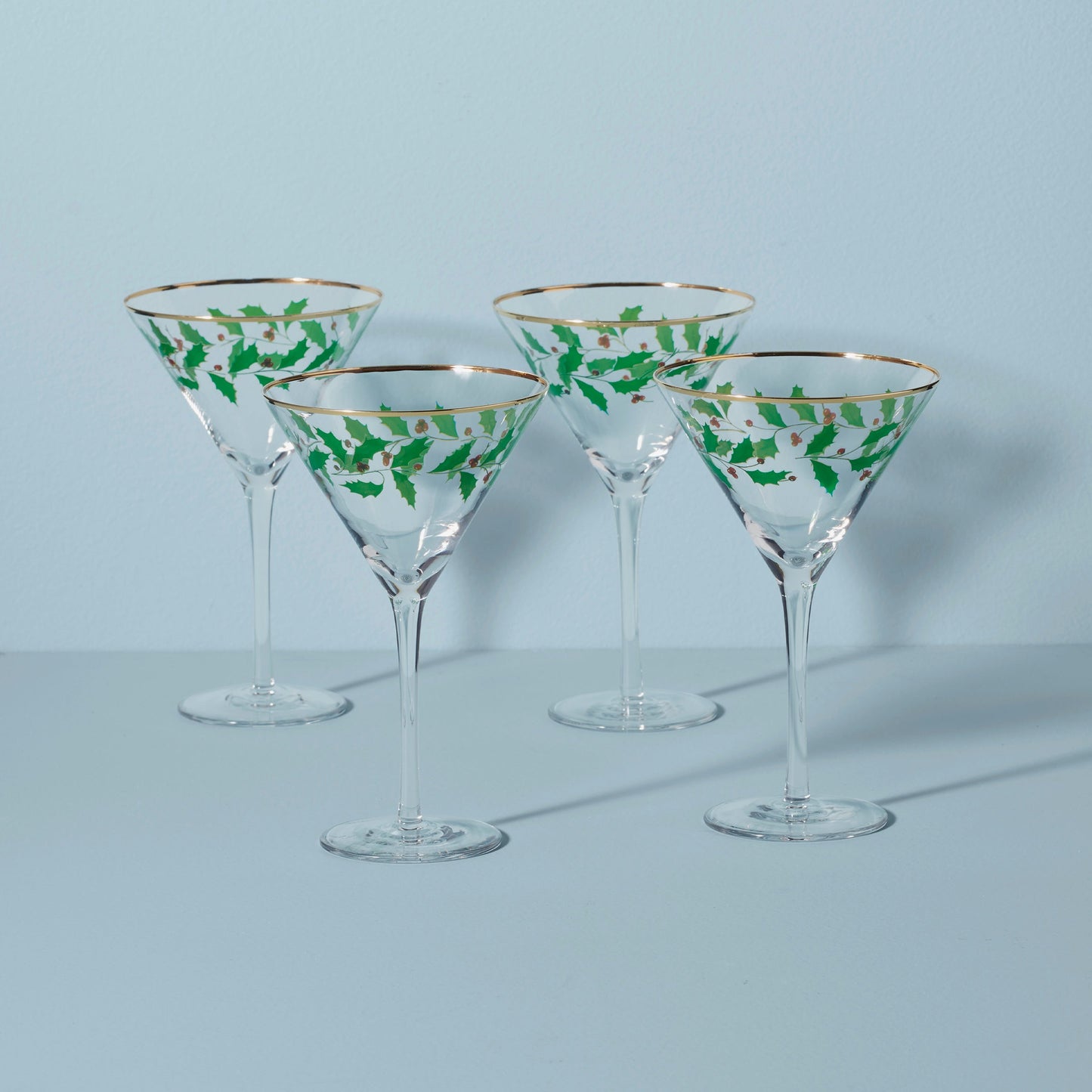 Holiday Martini Glasses, Set of 4