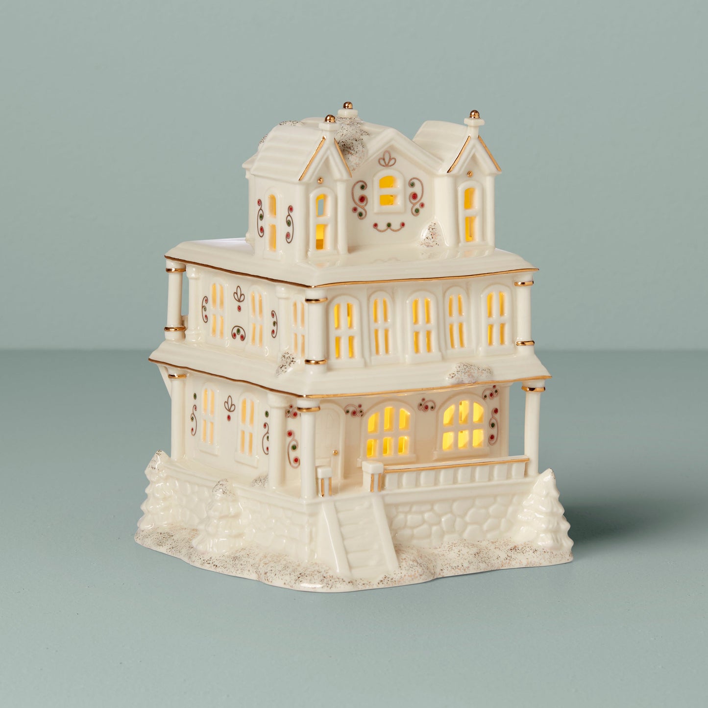 Mistletoe Park Victorian Mansion Lit Figurine