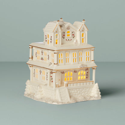 Mistletoe Park Victorian Mansion Lit Figurine