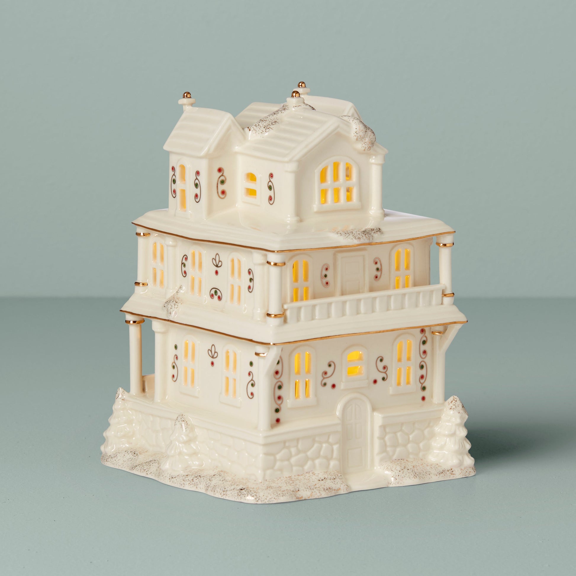 Mistletoe Park Victorian Mansion Lit Figurine