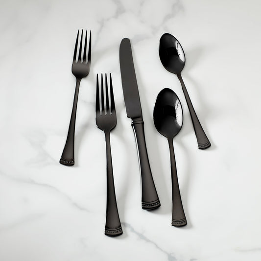 Portola Black Mirror 20-Piece Flatware Set