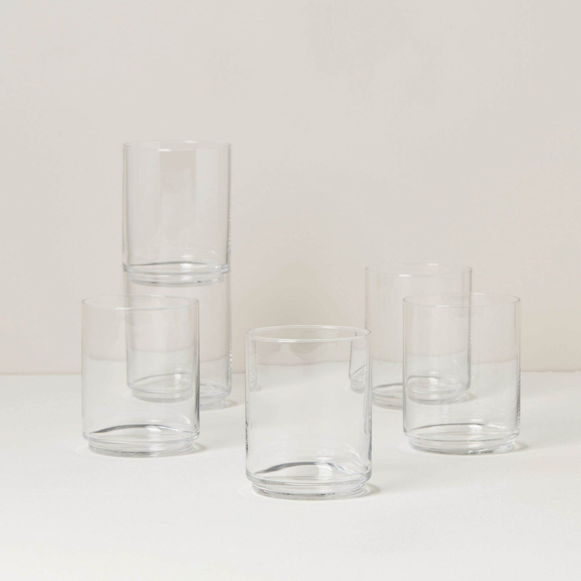 Tuscany Classics Stackable Clear Tall Glasses, Set of 6