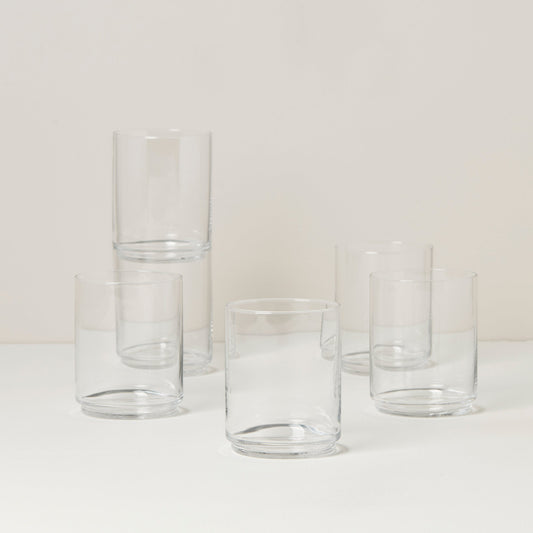 Tuscany Classics Stackable Clear Tall Glasses, Set of 6