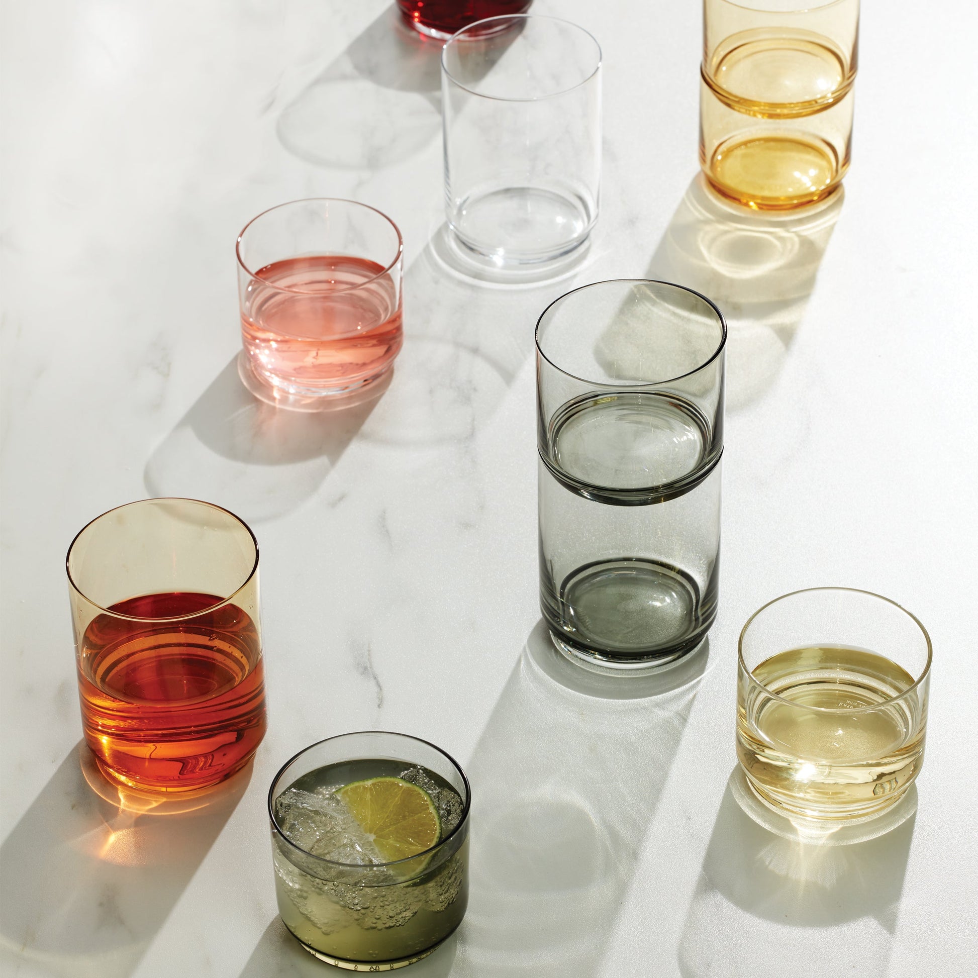 Tuscany Classics Stackable Smoke Tall Glasses, Set of 4
