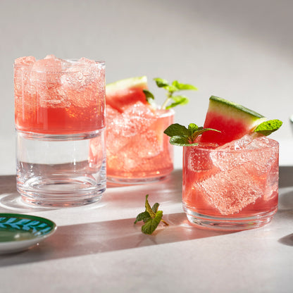 Tuscany Classics Stackable Clear Short Glasses, Set of 6