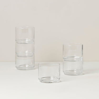 Tuscany Classics Stackable Clear Short Glasses, Set of 6