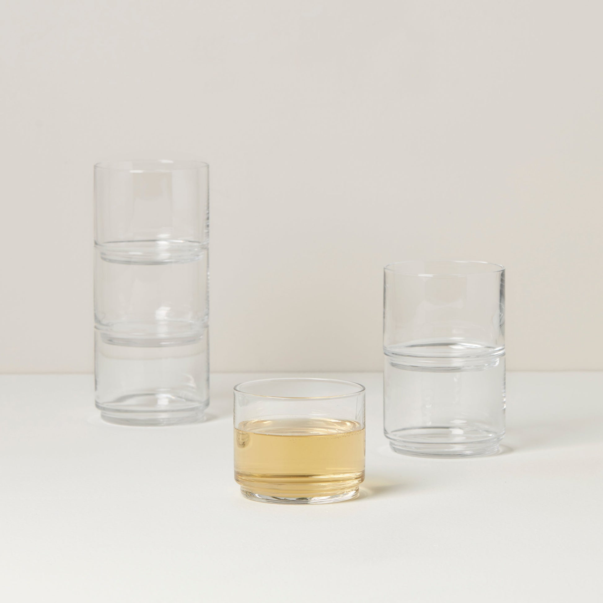 Tuscany Classics Stackable Clear Short Glasses, Set of 6