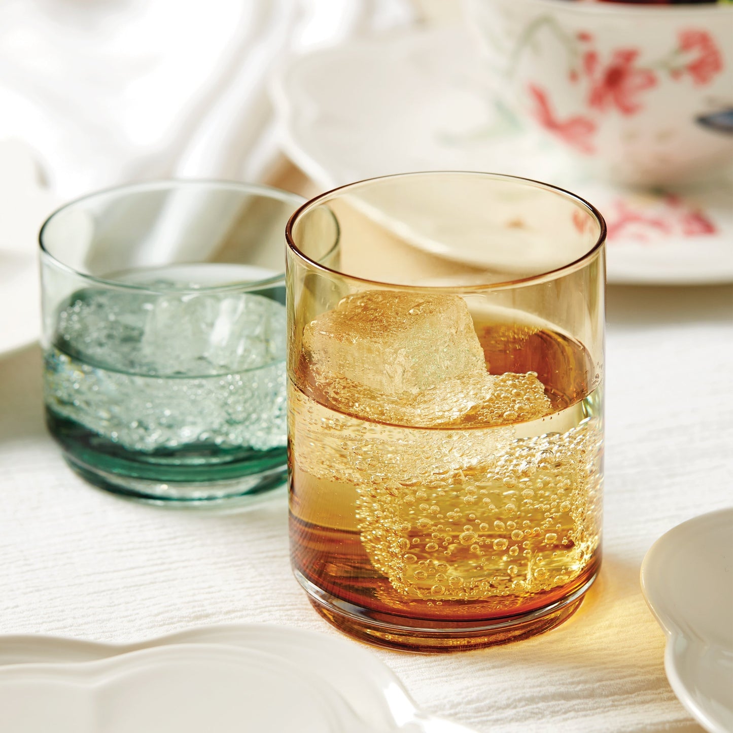 Tuscany Classics Stackable Green Short Glasses, Set of 4