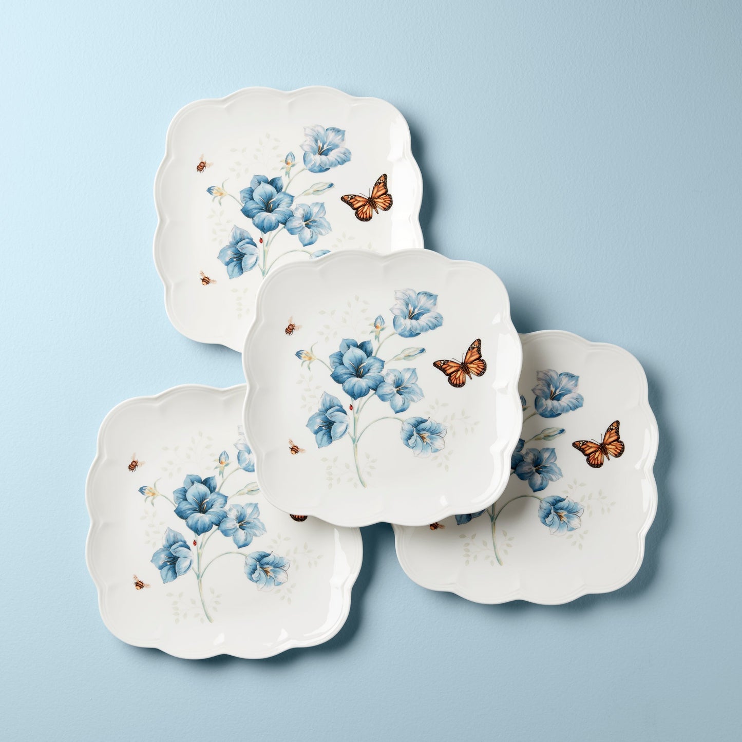 Butterfly Meadow Square Dinner Plates, Set of 4