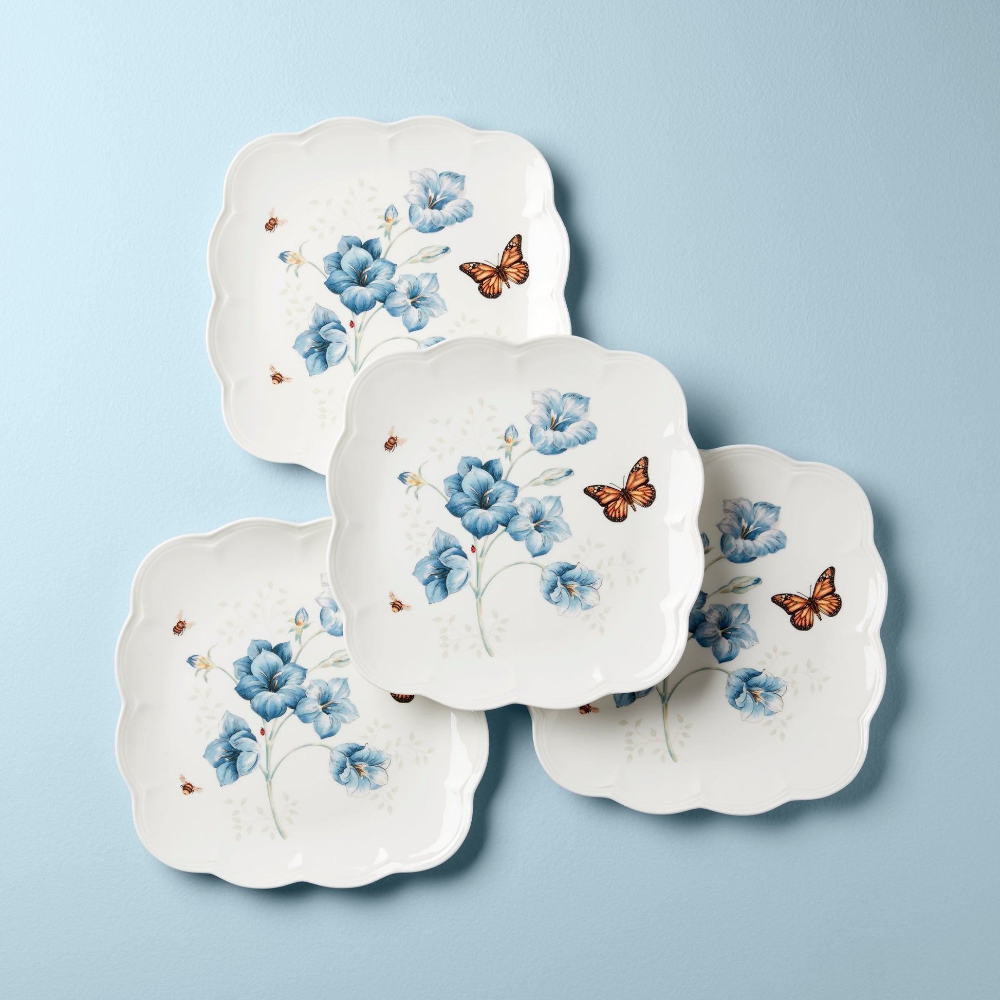 Butterfly Meadow Square Dinner Plates, Set of 4