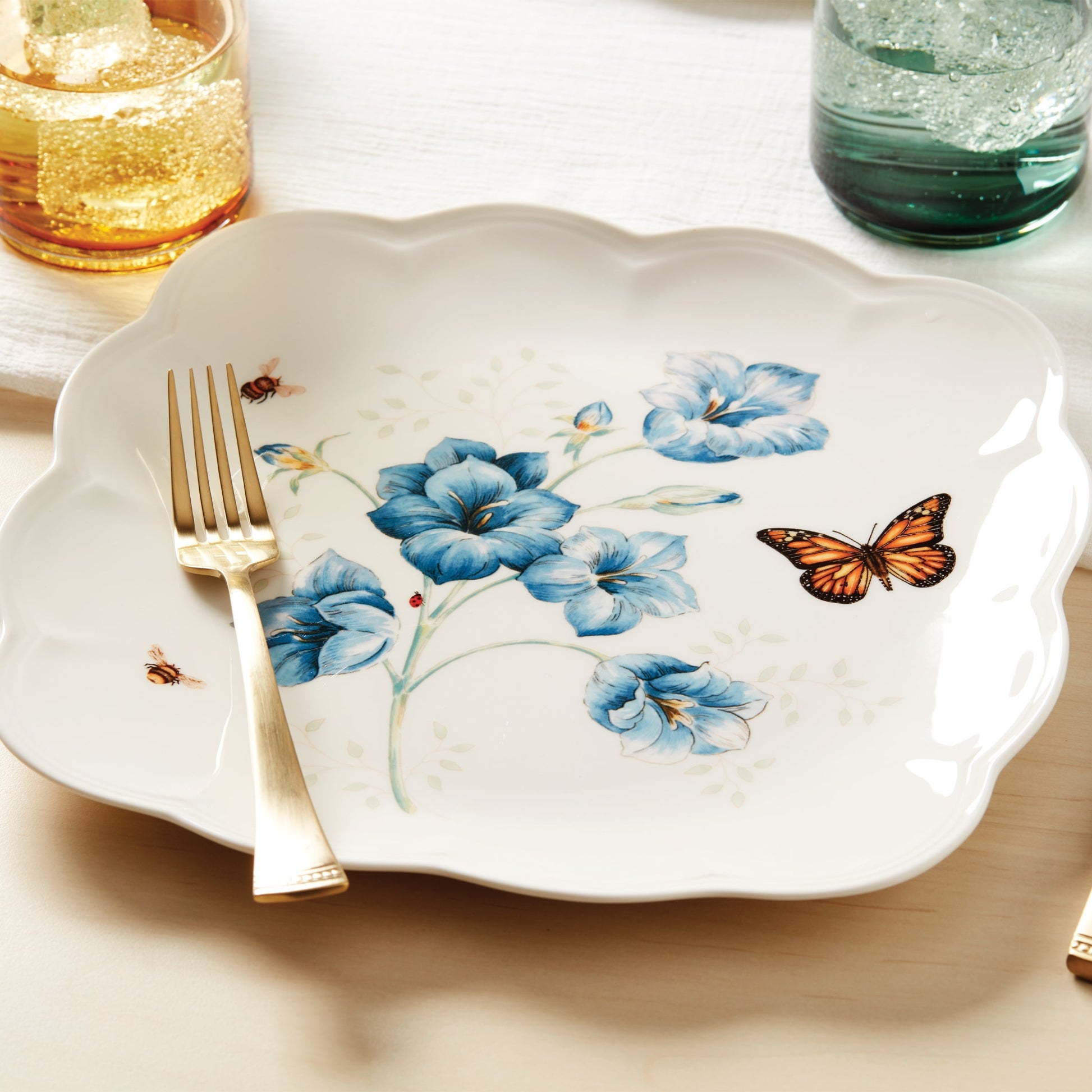 Butterfly Meadow Square Dinner Plates, Set of 4
