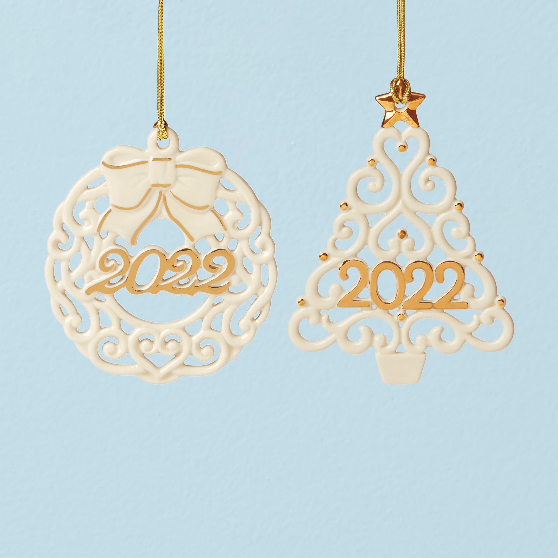2022 Wreath & Tree 2-Piece Ornament Set