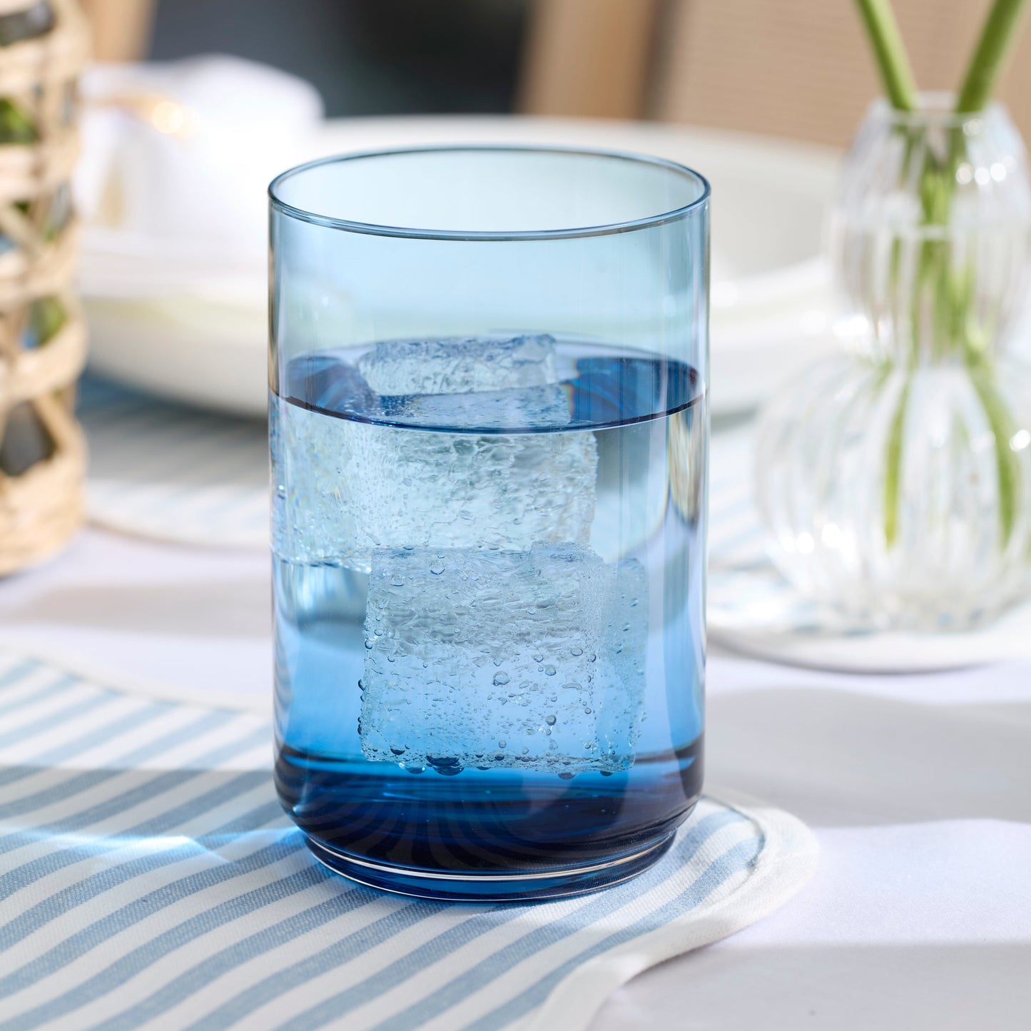 Tuscany Classics Stackable Blue Tall Glasses, Set of 4