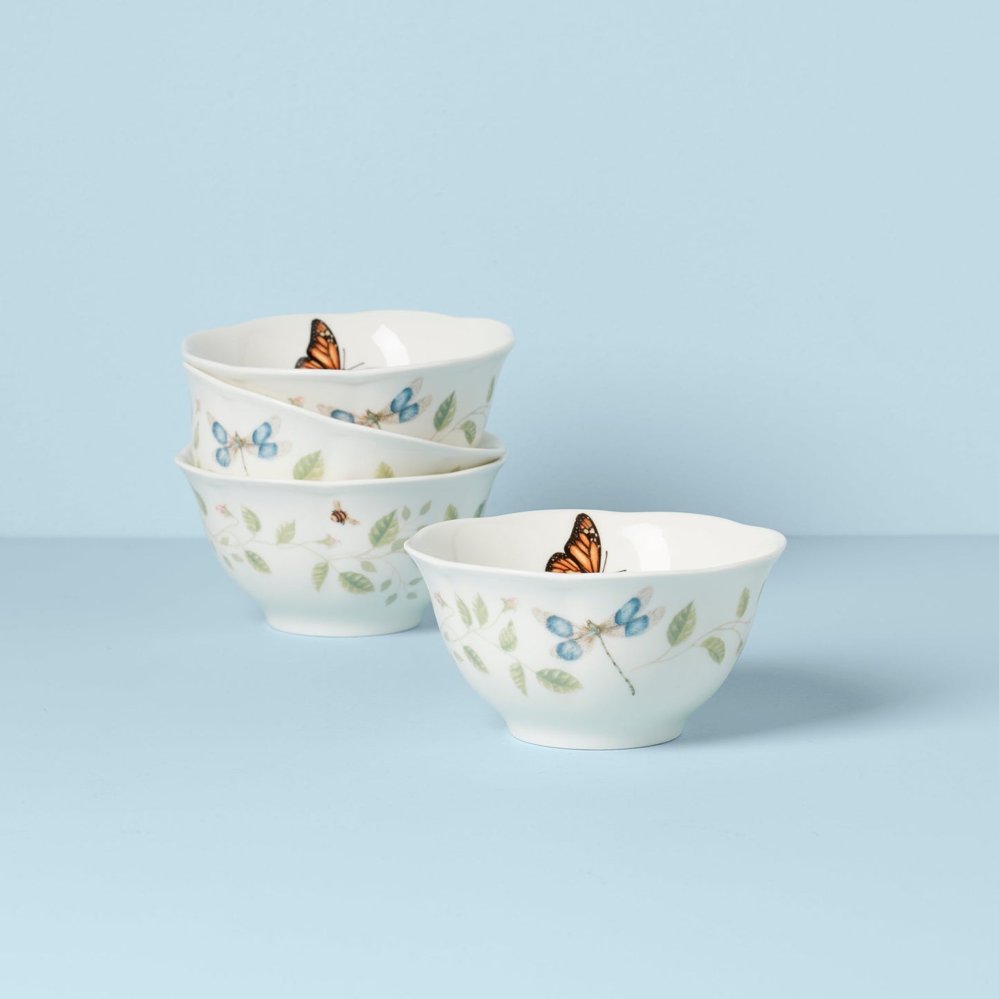 Butterfly Meadow Vines Rice Bowls, Set of 4