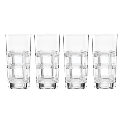 Hudson Crystal Highball Glasses, Set of 4