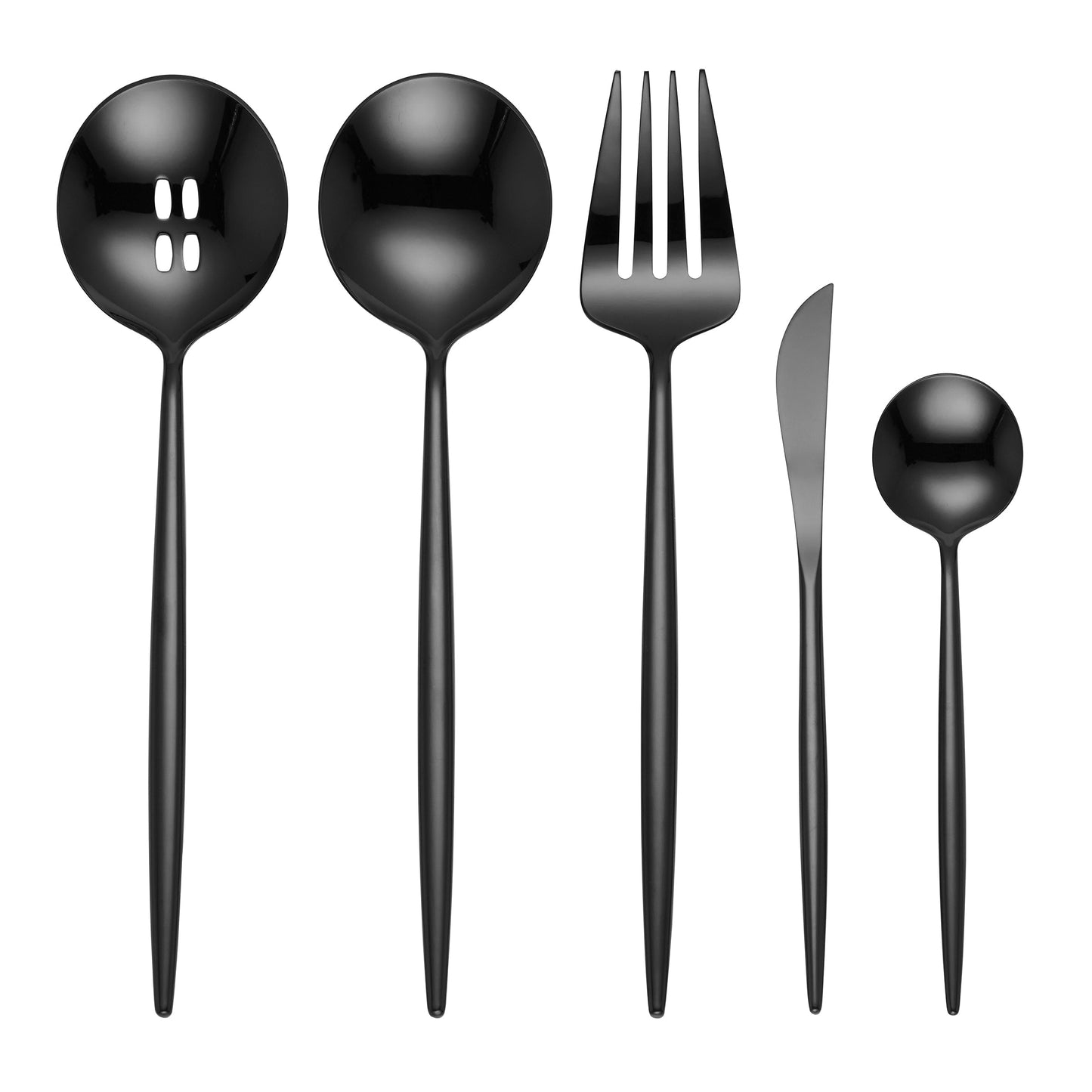 Zephyr Black Mirror 45-Piece Flatware Set