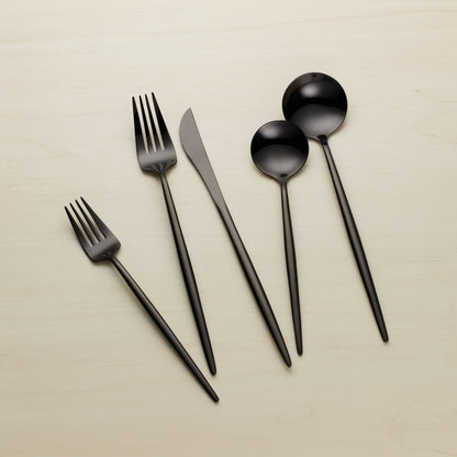 Zephyr Black Mirror 45-Piece Flatware Set