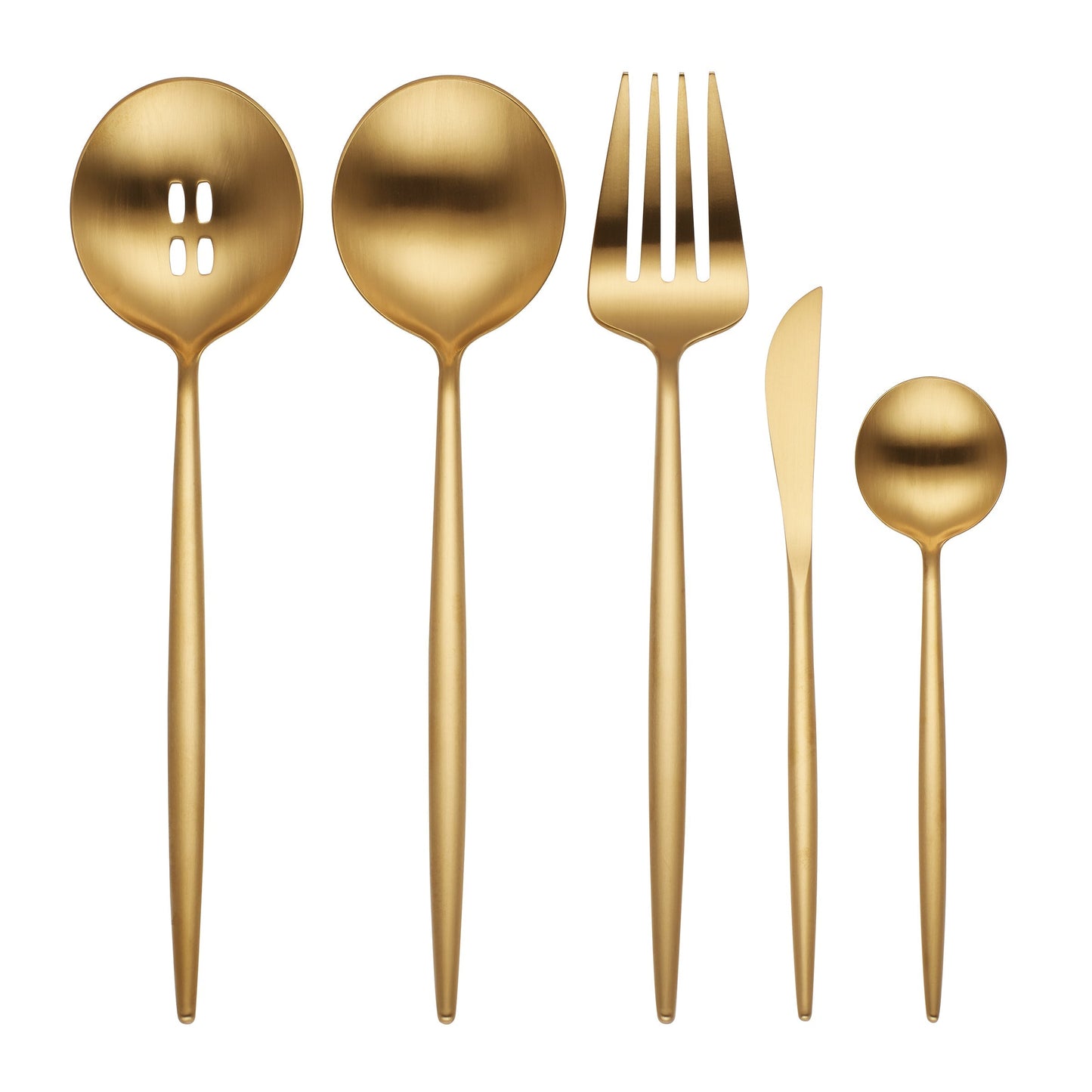 Zephyr Gold Satin 45-Piece Flatware Set