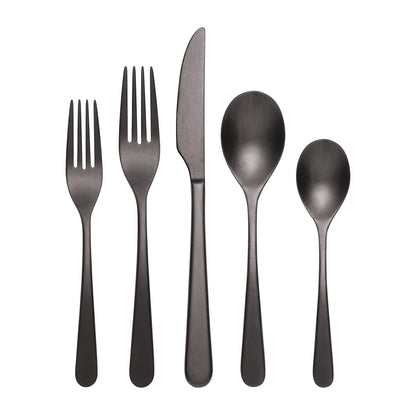 Kenbrook Black Vintage 20-Piece Flatware Set