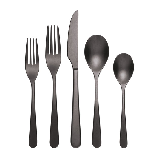 Kenbrook Black Vintage 20-Piece Flatware Set