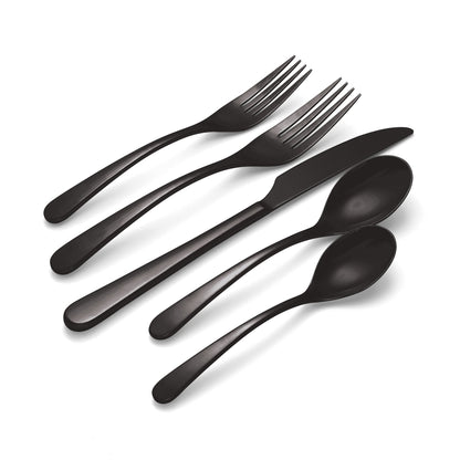 Kenbrook Black Vintage 20-Piece Flatware Set