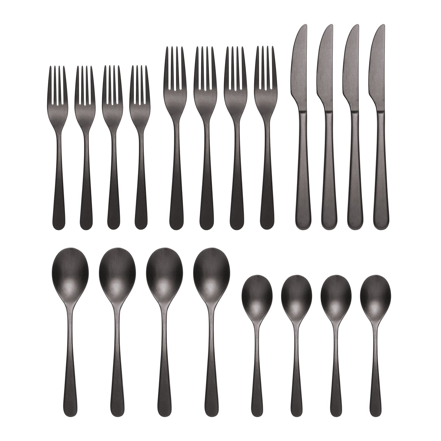Kenbrook Black Vintage 20-Piece Flatware Set