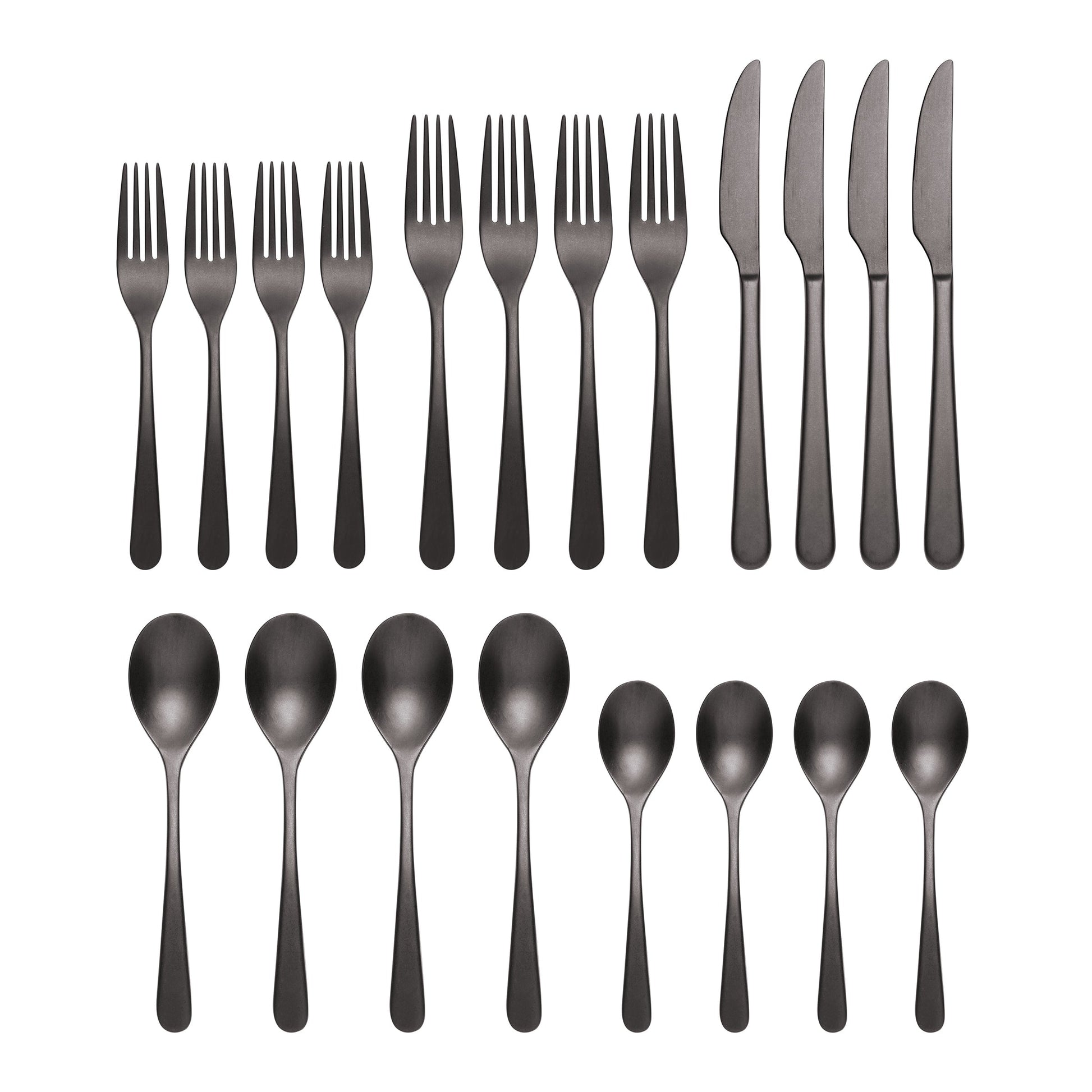 Kenbrook Black Vintage 20-Piece Flatware Set