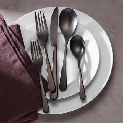 Kenbrook Black Vintage 20-Piece Flatware Set