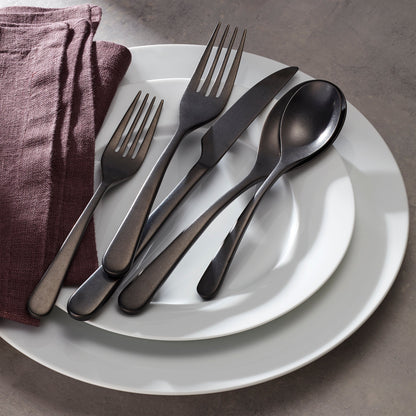 Kenbrook Black Vintage 20-Piece Flatware Set