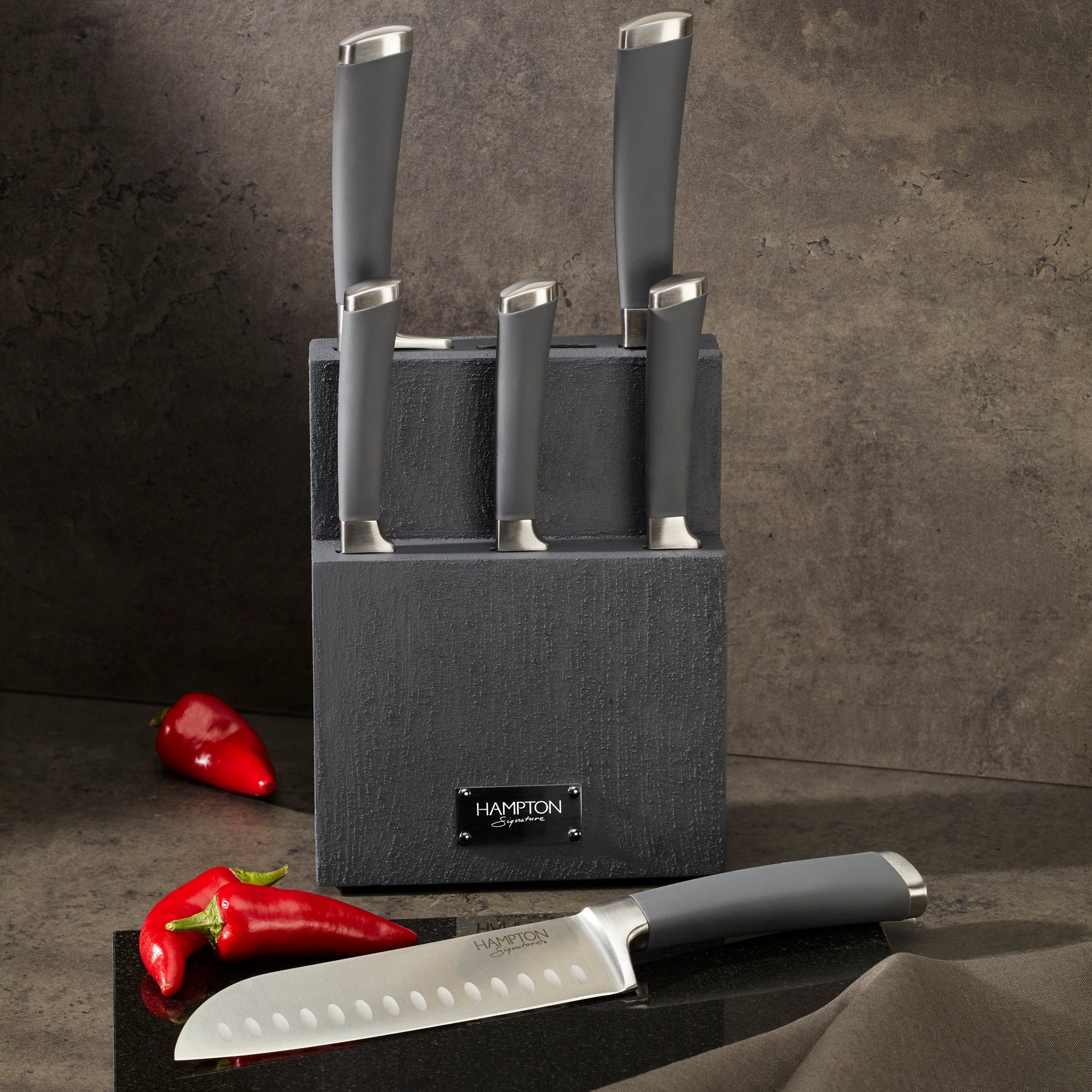 Beton 7-Piece Cutlery Block Set