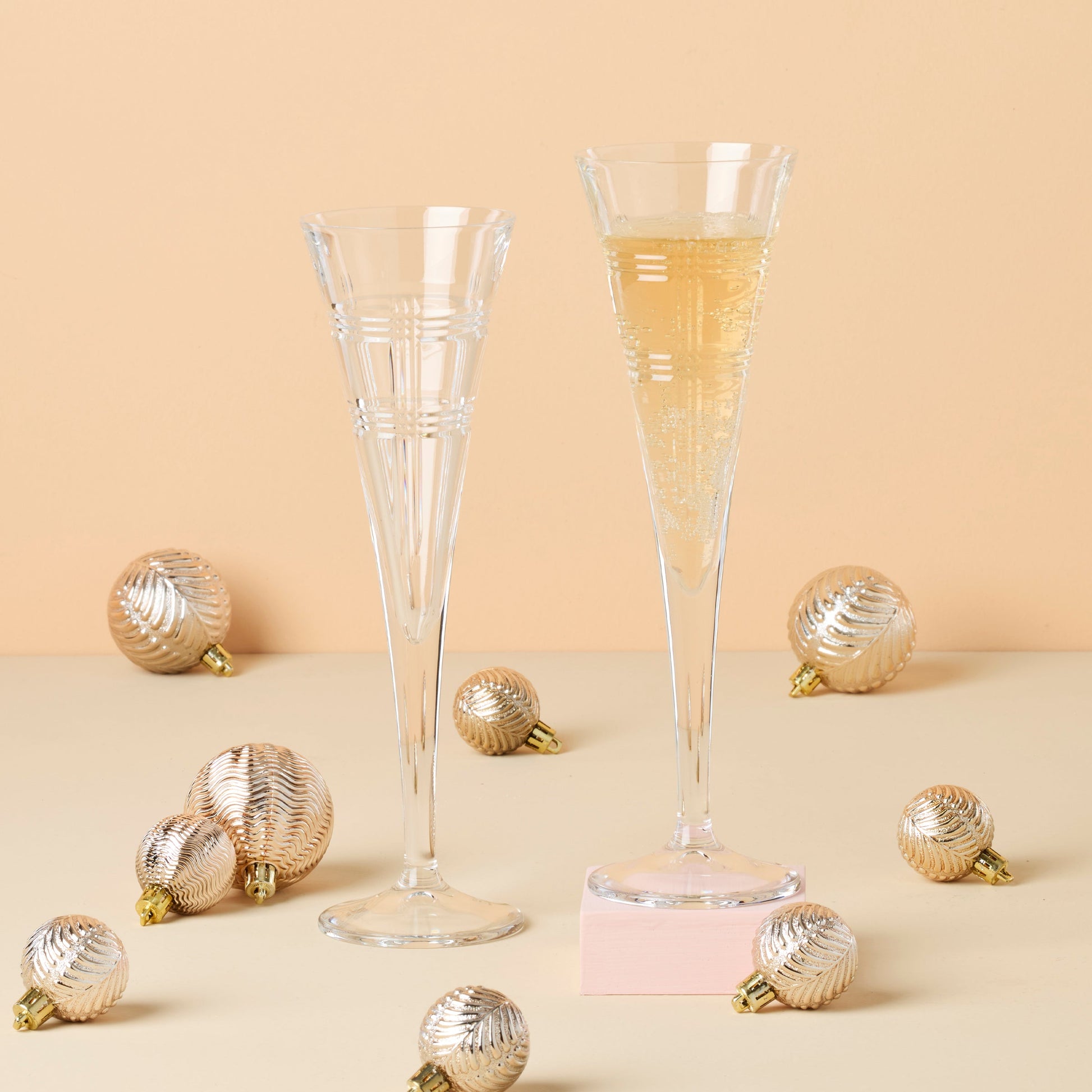 Hudson Crystal Toasting Flutes, Set of 2